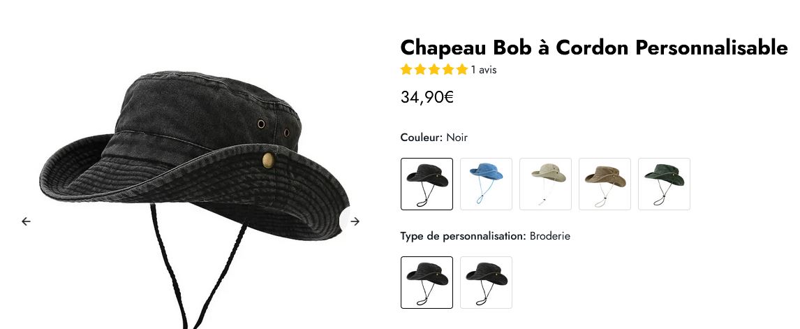 Fiche produit chapeau bob personnalisable - La Maison du Bob